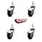 Service Caster 3 Inch Bright Chrome Hooded Neoprene Rubber 1/2 Inch Threaded Stem Casters, 4PK SCC-TS03S310-NPRB-BC-121315-4 - alternate 1